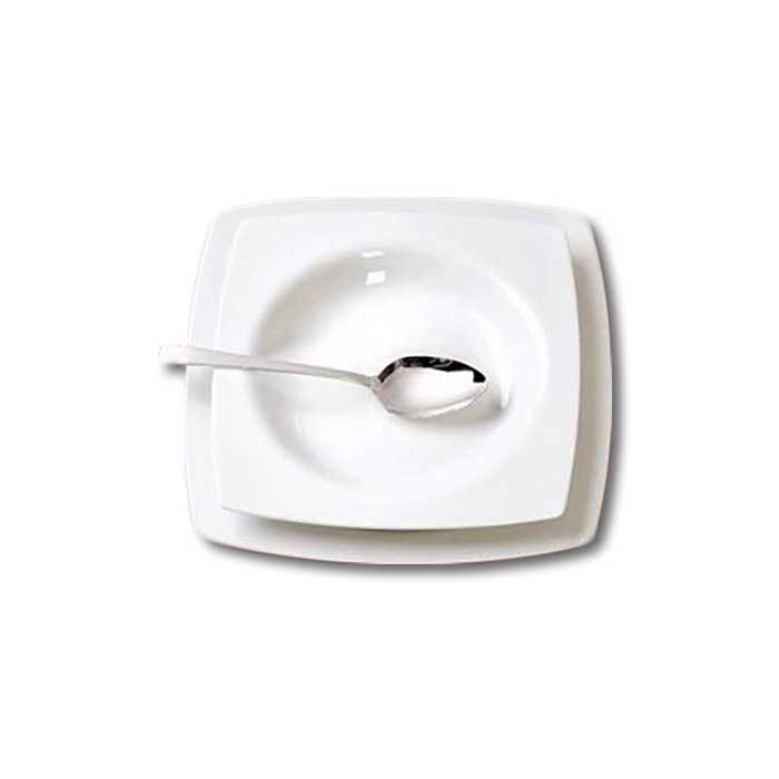 Cryspo Trio Πιάτο Φαγητού Βαθύ 21εκ. Λευκή Πορσελάνη 'QUADRO WHITE' 5500002 Cryspo Trio Piato Fagtou Bathu 21ek. Lefki Porselani 'QUADRO WHITE' 5500002